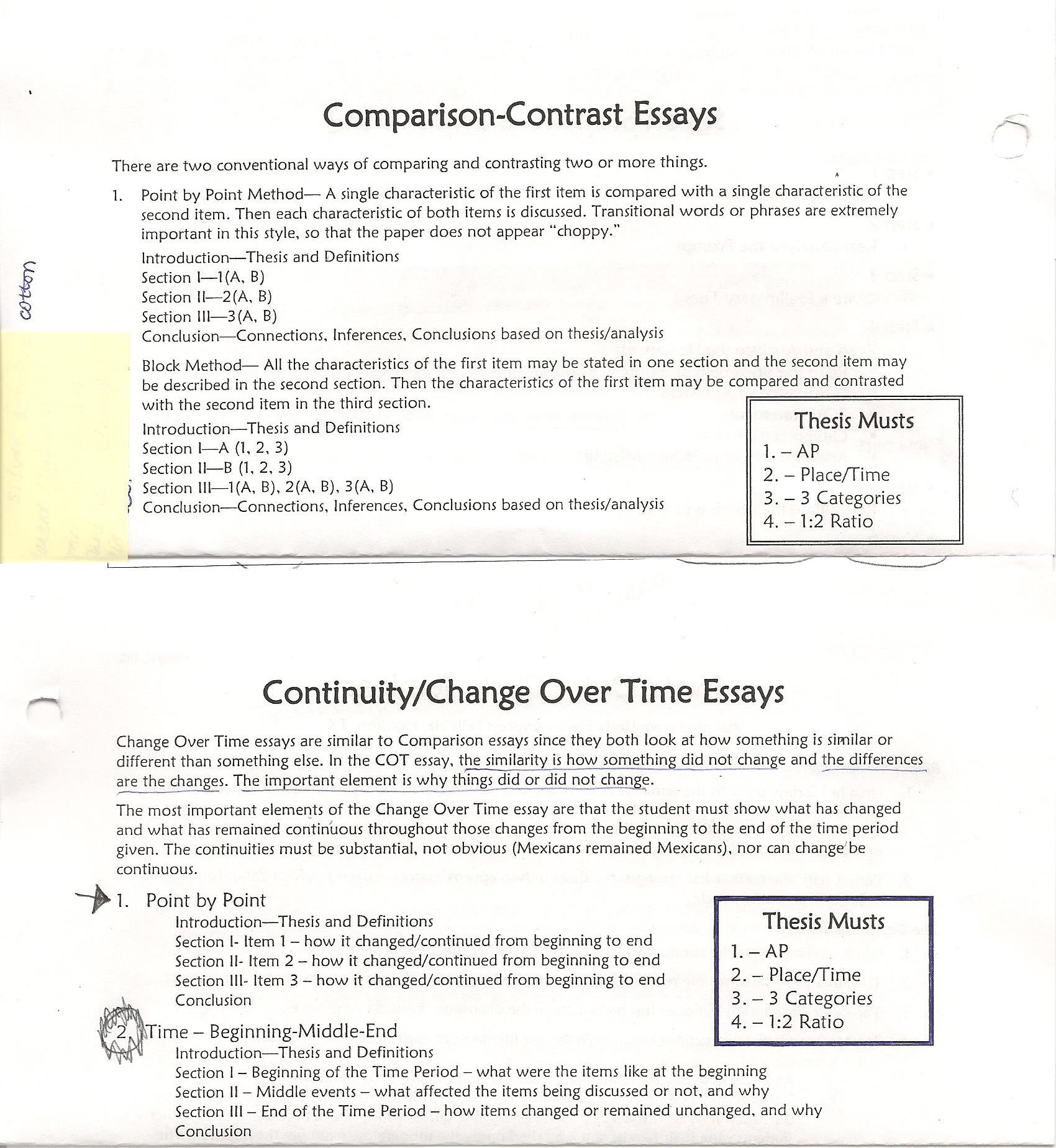 Compare and contrast essay prompts for middle school
